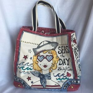 Brighton “Seas the Day” canvas tote. Like new.